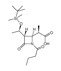 (3S,4R)-3-((R)-1-tert-butyldimethylsilyloxyethyl)-1-butyryl-4-((R)-1-carboxyethyl)-2-azetidinone Structure
