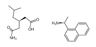 (S)-(-)-1-(1-naphthyl)ethylamine salt of (R)-(-)-3-(carbamoylmethyl)-5-methylhexanoic acid Structure