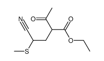2-(2-cyano-2-methylsulfanyl-ethyl)-acetoacetic acid ethyl ester Structure