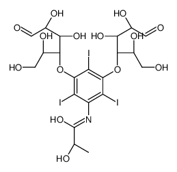 2-hydroxy-N-[2,4,6-triiodo-3,5-bis[[(2R,3R,4R,5R)-1,2,4,5-tetrahydroxy-6-oxohexan-3-yl]oxy]phenyl]propanamide Structure