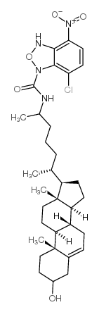 25-[N-[(7-硝基-2-1,3-苯并恶二唑-4-基)甲基]氨基] -27-降胆固醇结构式