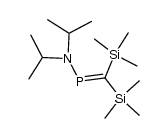 P-di(isopropyl)methylamino-C,C-bis(trimethylsilyl)methylenephosphine结构式