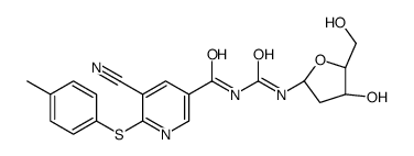 5-cyano-N-[[(2R,5R)-4-hydroxy-5-(hydroxymethyl)oxolan-2-yl]carbamoyl]-6-(4-methylphenyl)sulfanylpyridine-3-carboxamide Structure