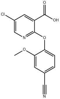5-氯-2-(4-氰基-2-甲氧基苯氧基)烟酸结构式