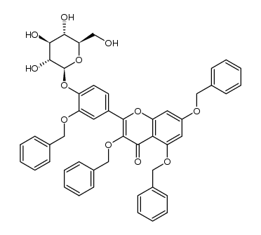 2-(4-O-β-D-glucopyranosyloxy-3-benzyloxyphenyl)-3,5,7-tribenzyloxy-4H-chromen-4-one Structure
