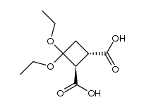 trans-3,3-diethoxy-1,2-cyclobutanedicarboxylic acid Structure