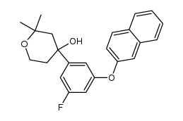 4-[5-fluoro-3-(naphth-2-yloxy)phenyl]-4-hydroxy-2,2-dimethyltetrahydropyran Structure