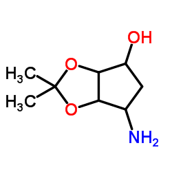 6-Amino-2,2-dimethyltetrahydro-3aH-cyclopenta[d][1,3]dioxol-4-ol Structure