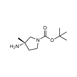 叔丁基 (S)-3-氨基-3-甲基吡咯烷-1-羧酸酯结构式