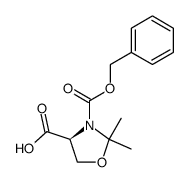 (R)-3-((BENZYLOXY)CARBONYL)-2,2-DIMETHYLOXAZOLIDINE-4-CARBOXYLIC ACID结构式