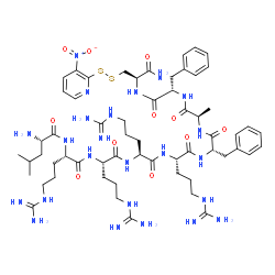 H-Leu-Arg-Arg-Arg-Arg-Phe-D-Ala-Phe-Cys(NPys)-NH2 Structure