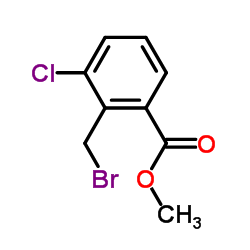 2-溴甲基-3-氯-苯甲酸甲酯结构式