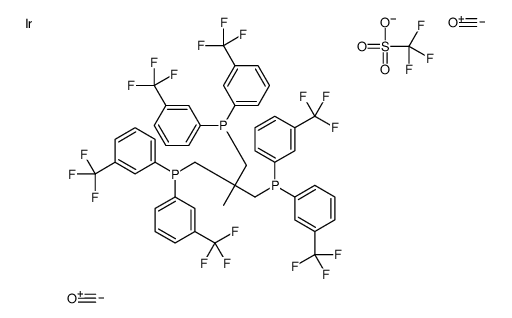 [3-bis[3-(trifluoromethyl)phenyl]phosphanyl-2-[bis[3-(trifluoromethyl)phenyl]phosphanylmethyl]-2-methylpropyl]-bis[3-(trifluoromethyl)phenyl]phosphane,carbon monoxide,iridium,trifluoromethanesulfonate结构式