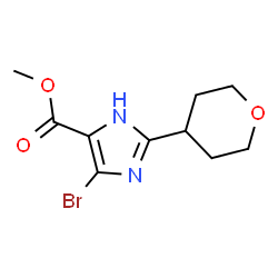甲基 4-溴-2-(四氢-2H-吡喃-4-基)-1H-咪唑-5-甲酸基酯结构式