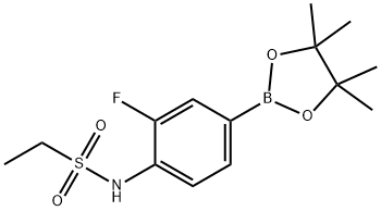 N-[2-fluoro-4-(4,4,5,5-tetramethyl-1,3,2-dioxaborolan-2-yl)phenyl]ethane-1-sulfonamide Structure