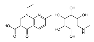 1-ethyl-7-methyl-4-oxo-1,8-naphthyridine-3-carboxylic acid,6-(methylamino)hexane-1,2,3,4,5-pentol结构式