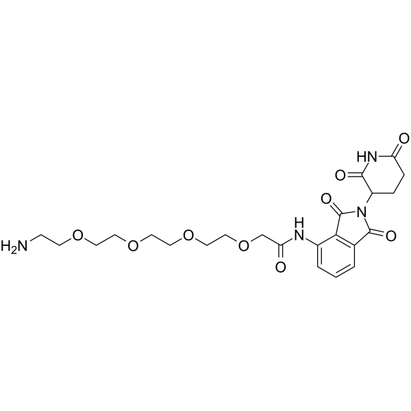Pomalidomide-amino-PEG4-NH2 hydrochloride结构式
