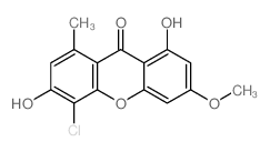 9H-Xanthen-9-one,4-chloro-3,8-dihydroxy-6-methoxy-1-methyl-结构式