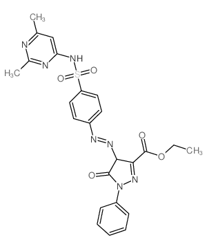 1H-Pyrazole-3-carboxylicacid,4-[2-[4-[[(2,6-dimethyl-4-pyrimidinyl)amino]sulfonyl]phenyl]diazenyl]-4,5-dihydro-5-oxo-1-phenyl-,ethyl ester picture