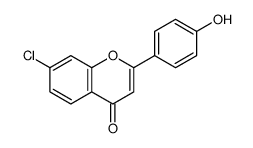 7-chloro-2-(4-hydroxyphenyl)chromen-4-one结构式