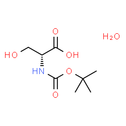(R)-2-((叔丁氧基羰基)氨基)-3-羟基丙酸水合物结构式