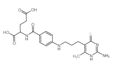 2-[[4-[3-(2-amino-4-methyl-6-sulfanylidene-3H-pyrimidin-5-yl)propylamino]benzoyl]amino]pentanedioic acid structure