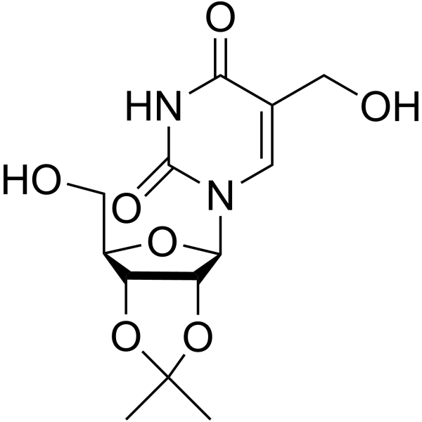 5-(羟甲基)-1-((3aR,4R,6R,6aR)-6-(羟甲基)-2,2-二甲基四氢呋喃并[3,4-d][1,3]二氧戊环-4-基)嘧啶-2,4(1H,3H)-二酮结构式