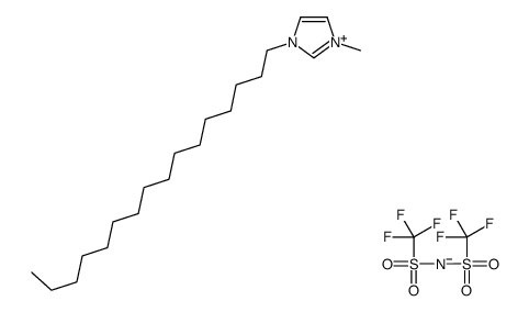 1-十六烷基-3-甲基咪唑双三氟甲磺酰亚胺盐结构式