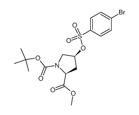 2-Methyl 1-(2-methyl-2-propanyl)(2S,4S)-4-{[(4-bromophenyl)sulfonyl]oxy}-1,2-pyrrolidinedicarboxylate结构式