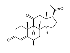 6β-fluoro-pregn-4-ene-3,11,20-trione结构式