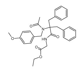 N-acetyl-N-(4-methoxybenzyl)-α,α-dibenzylglycylglycine ethyl ester Structure