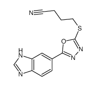 Butanenitrile, 4-[[5-(1H-benzimidazol-5-yl)-1,3,4-oxadiazol-2-yl]thio]- (9CI)结构式