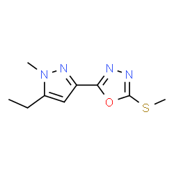 1,3,4-Oxadiazole,2-(5-ethyl-1-methyl-1H-pyrazol-3-yl)-5-(methylthio)-(9CI)结构式