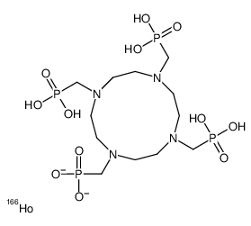holmium-166,hydroxy-[[7-[[hydroxy(oxido)phosphoryl]methyl]-4,10-bis(phosphonomethyl)-1,4,7,10-tetrazacyclododec-1-yl]methyl]phosphinate Structure