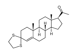 3,3-ethanediyldimercaptopregn-4-en-20-one结构式