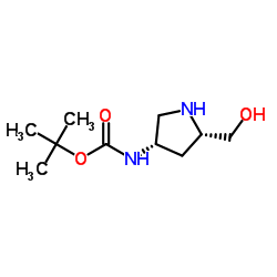 ((3S,5S)-5-(羟甲基)吡咯烷-3-基)氨基甲酸叔丁酯结构式