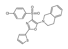 4-(4-chlorophenyl)sulfonyl-5-(3,4-dihydro-1H-isoquinolin-2-yl)-2-thiophen-2-yl-1,3-oxazole Structure