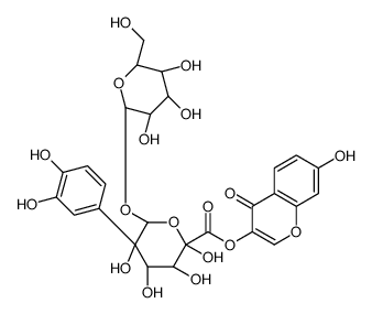 beta-D-Glucopyranosiduronic acid, 2-(3,4-dihydroxyphenyl)-5,7-dihydrox y-4-oxo-4H-1-benzopyran-3-yl O-beta-D-galactopyranosyl-结构式
