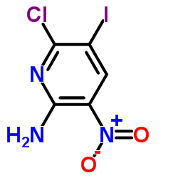 6-氯-5-碘-3-硝基吡啶-2-胺结构式