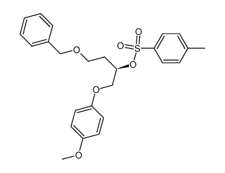 Toluene-4-sulfonic acid (R)-3-benzyloxy-1-(4-methoxy-phenoxymethyl)-propyl ester结构式
