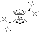 1,1'-Bis(di-tert-butylphosphino)ferrocene structure