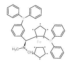(SP)-1-[(S)-α-(二甲氨基)-2-(二苯基膦)苄基]-2-二苯基膦二茂铁结构式