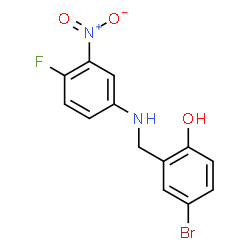 4-BROMO-2-[(4-FLUORO-3-NITROANILINO)METHYL]BENZENOL结构式