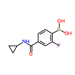 4-(环丙胺甲酰基)-2-氟苯硼酸结构式