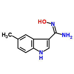 (E)-N'-羟基-5-甲基-1H-吲哚-3-羧酰亚胺结构式