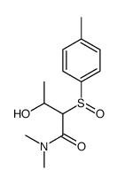 3-hydroxy-N,N-dimethyl-2-(4-methylphenyl)sulfinylbutanamide结构式
