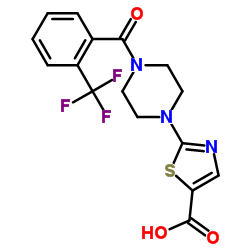 2-(4-(2-(三氟甲基)苯甲酰基)哌嗪-1-基)噻唑-5-羧酸结构式