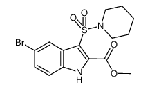 methyl 5-bromo-3-(piperidin-1-ylsulfonyl)-1H-indole-2-carboxylate Structure