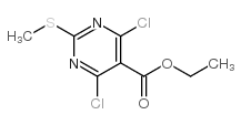 4,6-二氯-2-甲基硫基嘧啶-5-羧酸乙酯结构式