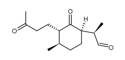 (2S,3R,6R)-2-(3-oxobutyl)-3-methyl-6-[(R)2-propanal]-cyclohexanone Structure